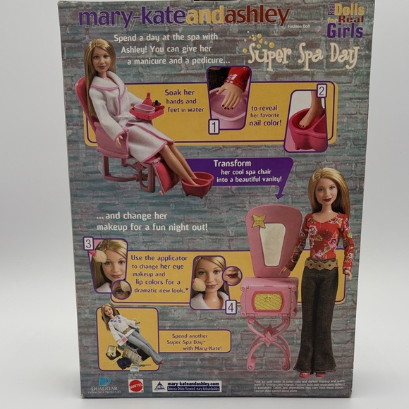 Mattel Super Spa Day Mary-Kate and Ashley Doll y2k Toy vintage vanity chair mani - Picture 15 of 16